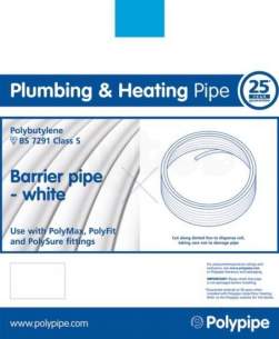 Polypipe Polyplumb Polyfit -  10mm X 100m Polyfit White Barrier Pipe