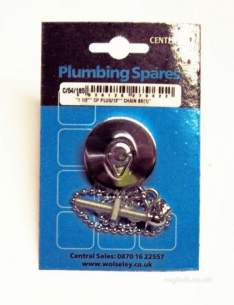 Own Brand Blister Packs -  Center Basin Plug And Ball Chain Chrome Plated 1.5 Inch