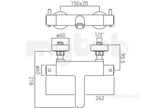 Vado Brassware -  Thermostatic Bath Filler Wall Mounted