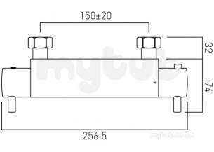 Vado Brassware -  Celsius Exposed Therm Mixer Shower Cp