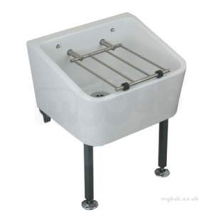 Twyfords Commercial Sanitaryware -  Cleaner Sink 465 X 400 Including Grating Fc1034wh