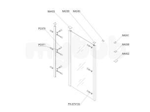 Bristan Showering -  Java Jsps 900mm S/panel For Sliding Door