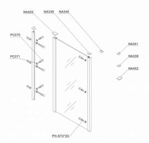 Bristan Showering -  Java Jsps 800mm S/panel For Sliding Door