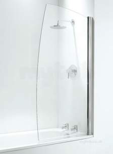 Coram Designer Bathscreens -  Coram Sfs80cuw White Bathscreens Frameless Sail Bathscreen 800mm