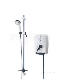 Triton Electric Showers -  Triton Safeguard T100 Care Shower 8.5 Kw White Chrome Plated