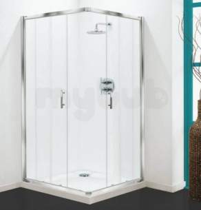 Coram Optima Enclosures -  Optima Corner Entry 800mm Plain Gls Chr