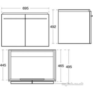 Ideal Standard Art and design Furniture -  Ideal Standard Daylight K2213 Cabinet 700mm Oak White