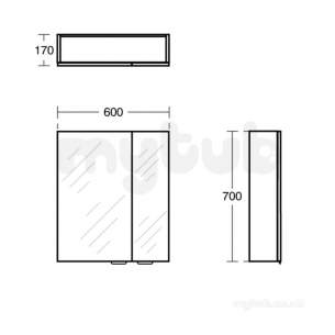 Ideal Standard Concept Furniture -  Ideal Standard Concept Space Mrr Cab 1300 Gls Wht 3door