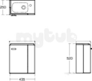 Ideal Standard Concept Furniture -  Ideal Standard Concept Space Guest 450 Right Hand Elm Unit