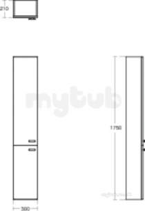 Ideal Standard Concept Furniture -  Ideal Standard Concept Space Column 300 Dwalnt Unt 2dr