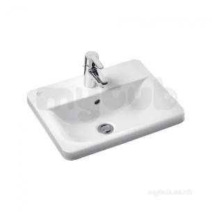 Ideal Standard Concept E5015 580mm One Tap Hole Rect Ctop Basin Wh