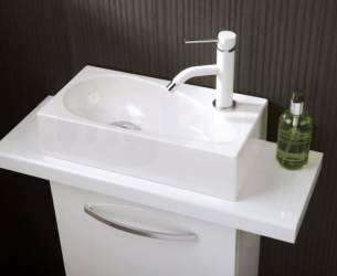 Hib Lighting Cabinets and Mirrors -  Hib 8820 White Cassino Soak Cloakroom Wash Basin One Tap Hole