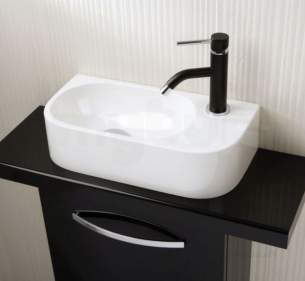 Hib Lighting Cabinets and Mirrors -  Hib 8830 White Cassino Ripple Cloakroom Wash Basin One Tap Hole