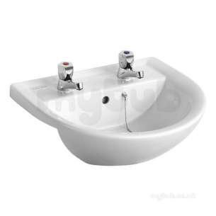 Armitage Shanks Sandringham 21 E8959 500mm Two Tap Holes Semi Countertop Basin Wht