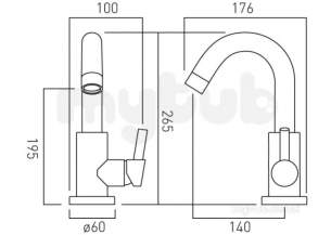 Vado Brassware -  Mono Sink Mixer Single Lever Deck Mtd Plus