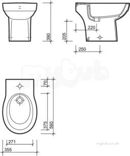 Twyford Encore -  Encore Bidet Free Standing 1 Tap Er3111wh