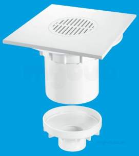 Mcalpine Waste traps overflow -  Mcalpine Tsg2t8wh Trapped Shower Gully Tile 200mm