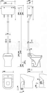 Twyfords Commercial Sanitaryware -  Slop Hopper With Bucket And Waste Grating Fc4372wh