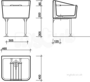 Cleaner Sink 465 X 400 Including Grating Fc1034wh