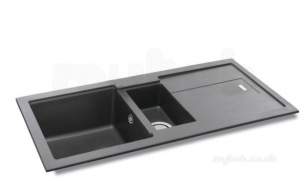 Carron Trade Sinks -  Graphite Bali Reversible Kitchen Sink With Drainer And Large 1.5 Bowl
