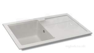 Carron Trade Sinks -  Polar White Bali Kitchen Sink Reversible With Compact Single Bowl And Drainer