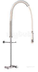 Delabie Brassware -  Delabie Pre-rinse Set With White Hose Wall Mounted Mixer No Bib Tap