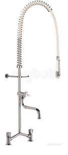 Delabie Brassware -  Delabie Pre-rinse Set With Mixer C-c 100-240 Plus Telesc Spout L200-290