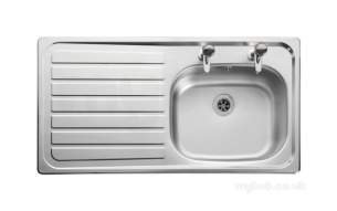 Rangemaster Sinks -  Aga Rangemaster Linear Lr9502l/tc-wm 1.5 Bowl Left-hand And Tap Stainless Steel