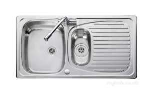Rangemaster Sinks -  Leisure El950nc/tcad2-an 1.5 Bowl Sink And Tap Anodised Profile