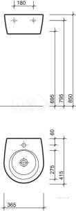 Twyford Visit Sanitaryware -  Visit Handrinse Basin 1 Tap No Overflow Gt4811wh