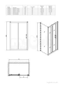 Twyford Outfit Total Install Showers -  Geo6 Sliding Door 1100mm Left Hand Or Right Hand G67503cp