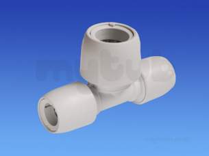 Hep2O Underfloor Heating Pipe and Fittings -  Hep2o Pb Tee Reduced Both Ends W 22x15 Hd18/22w