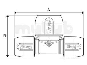 Hep2O Underfloor Heating Pipe and Fittings -  Hep2o Pb Tee Reduced Both Ends W 22x15 Hd18/22w