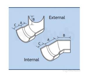 Alumasc Rainwater Products -  Plain 4 Inch X135d Hr External Angle Right Hand Hr1/6