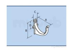 Alumasc Rainwater Products -  Plain 4.5 Inch X3 Inch Beaded Fascia Bckt Hr4/251