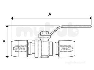 Hep2O Underfloor Heating Pipe and Fittings -  Hep2o Ball Valve Lever 15x15 Pf/pf Hx22/15w