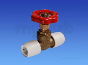 Hep2O Underfloor Heating Pipe and Fittings -  Hep2o Brass Gate Valve 22x22 Pf/pf Hx35/22w