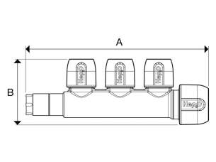 Hep2O Underfloor Heating Pipe and Fittings -  Hep2o 3 Port Manifold 22x15 Pf/pf Hx89b/22w