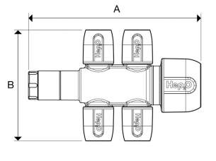 Hep2O Underfloor Heating Pipe and Fittings -  Hep2o Hx94 2x2 Port Manifold 22x10