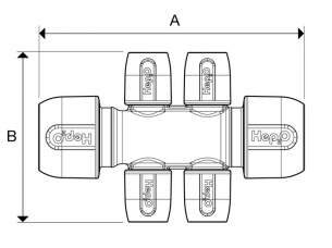 Hep2O Underfloor Heating Pipe and Fittings -  Hep2o Hx94b 2x2 Port Manifold 22x10