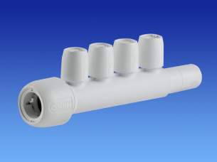 Hep2O Underfloor Heating Pipe and Fittings -  Hep2o Hx96 In-line 4 Port Manifold 22x10