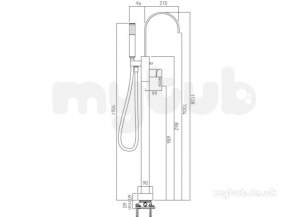 Vado Brassware -  Bath Shower Mixer With Swivel Spout With
