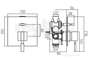 Vado Brassware -  Instinct Concealed Showr Valve Plus Diverter