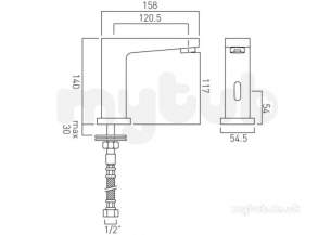 Vado Brassware -  Eastbrook Infra Red Life Style Mono Basin Mixer Ch