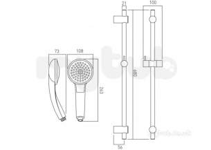 Vado Brassware -  Single Function Shower Head Plus Lcd Display