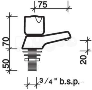 Twyfords Contemporary Brassware -  Logics Pillar Taps 3/4 Pair Exc Heads Lg5210cp