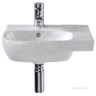 Twyford Moda Sanitaryware -  Moda Offset Washbasin 450x350 Right Hand 1 Tap Md4041wh