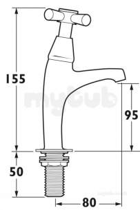 Deva Brassware -  Milan Deck Contemp Sink Mixer X Handle C/w