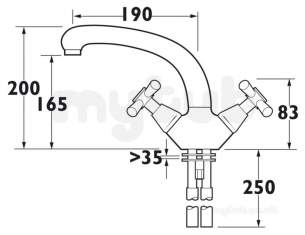 Deva Brassware -  Deva Milan104/fl/hsr4 Monobloc Sink Mixer