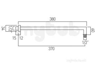 Vado Brassware -  Vado Mix-showerarm2-c/p Mix Shower Arm